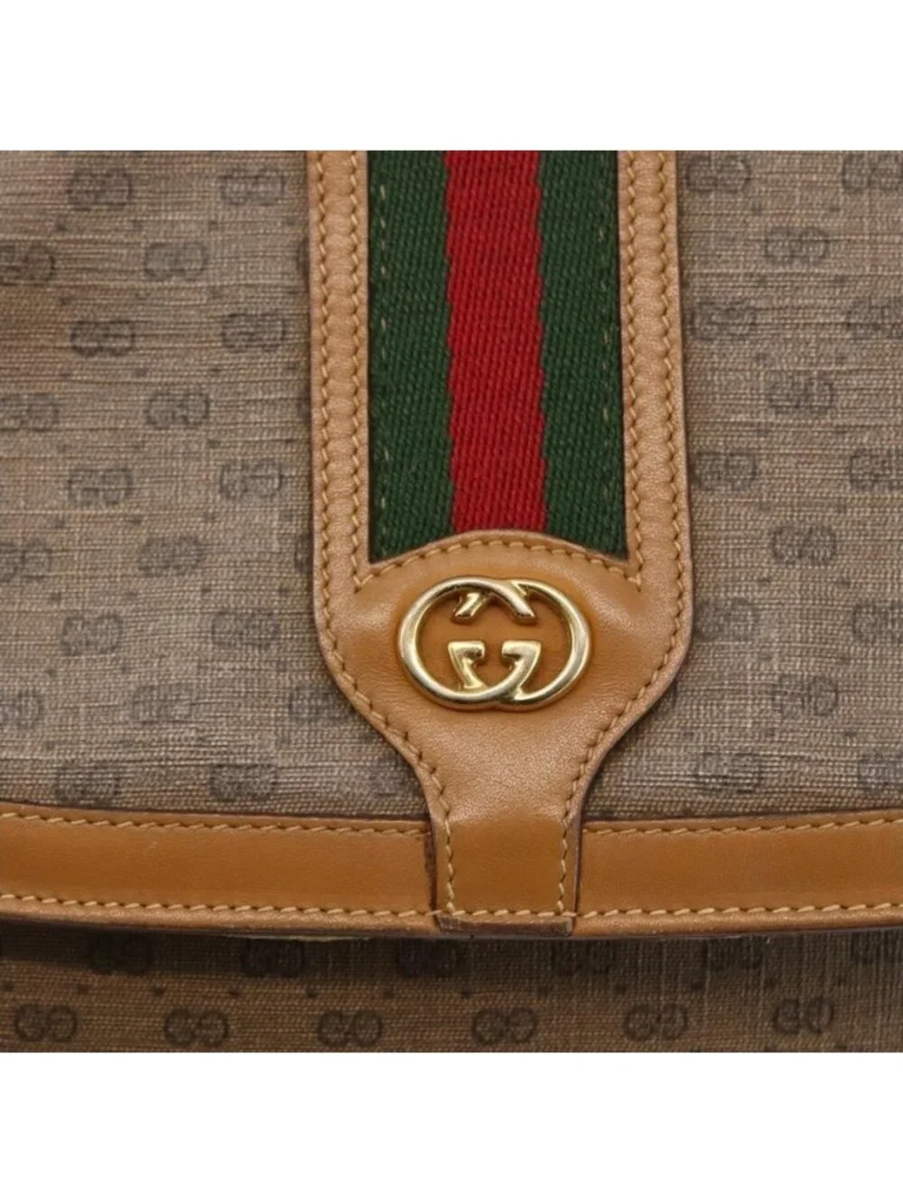 Authentic GUCCI Micro GG Supreme Web Sherry Line Bag PVC Beige 001 115 0914 - Picture 6 of 16